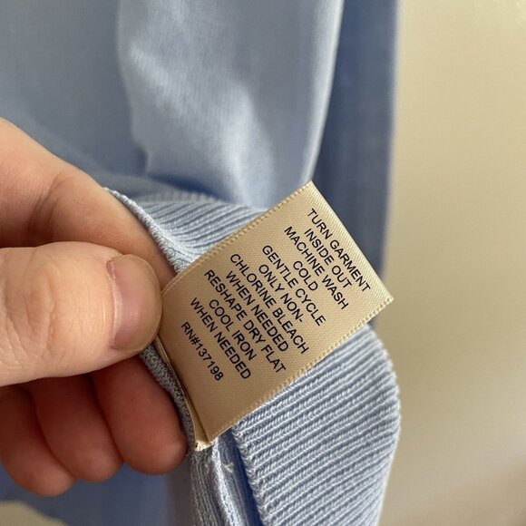 Martha Stewart Collection Women M Light Blue Sheer V-Neck Button Up Cardigan - Picture 8 of 10